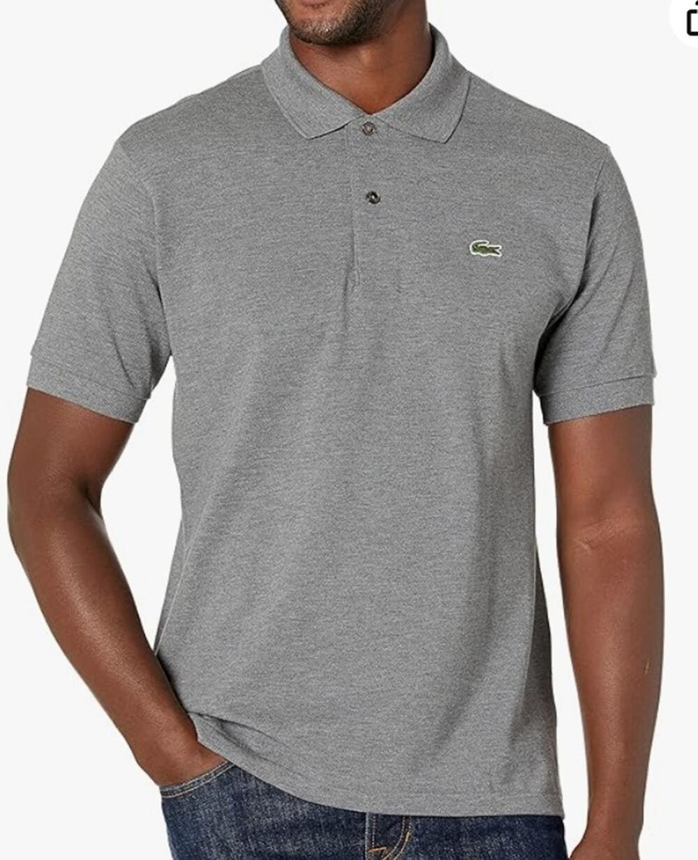 Lacoste Men's Classic Short Sleeve Chine Pique Polo Shirt Heather Lead M